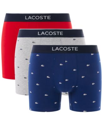 Lacoste - Men's 3pk. Regular-Fit Stretch Mini-Croc Boxer Briefs