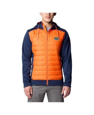 Columbia - Men's Navy/Orange Florida Gators Out-Shield Hybrid Full-Zip Hoodie Jacket
