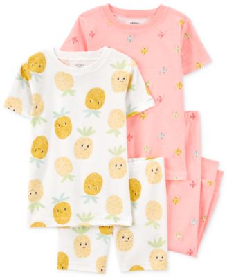 Carter's - Baby Girl 4-Pc. Snug Fit Cotton Pajamas Set