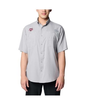 Columbia - Men's Gray Texas A&M Aggies PFG Tamiami Omni-Shade Button-Down Shirt