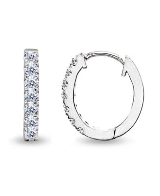Giani Bernini - Cubic Zirconia Oval Huggie Hoop Earrings in Sterling Silver