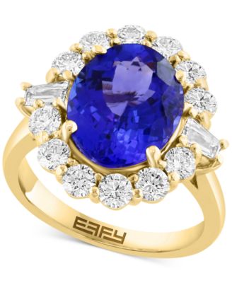 EFFY Collection - Limited Edition Tanzanite (4-3/4 ct. t.w.) & Diamond (1-3/8 ct. t.w.) Halo Ring in 14k Gold