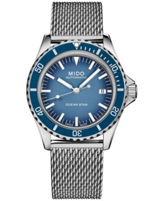 Mido - Unisex Swiss Automatic Ocean Star Tribute Stainless Steel Mesh Bracelet Watch 41mm