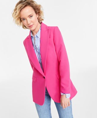 On 34th - Women's Solid One-Button Boyfriend Blazer