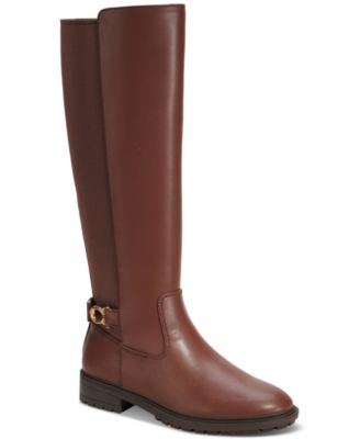 COACH - Women's Faith Buckled Lug-Sole Riding Boots