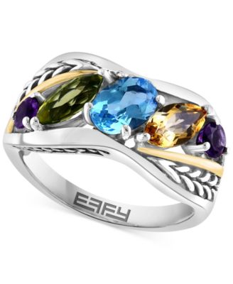 EFFY Collection - Multi-Gemstone Statement Ring (2-5/8  ct. t.w.) in Sterling Silver & 18k Gold-Plate