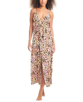 Bar III - Women's Animal-Print Swim Cover-Up Maxi Dress