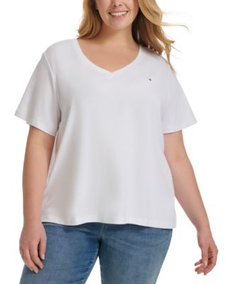 Tommy Hilfiger - Plus Size V-Neck Flag T-Shirt