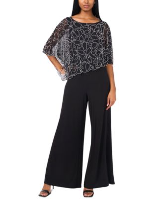 MSK - Women's Embellished Overlay Wide-Leg Jumpsuit