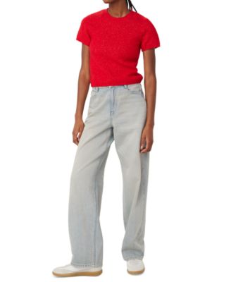 Frank And Oak - Women's Fuzzy Crewneck Short-Sleeve Sweater