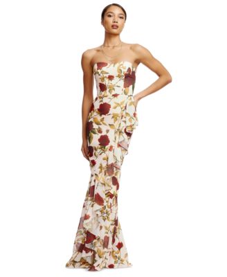 Dress the Population - Women's Paris Strapless Ruffle-Trim Gown