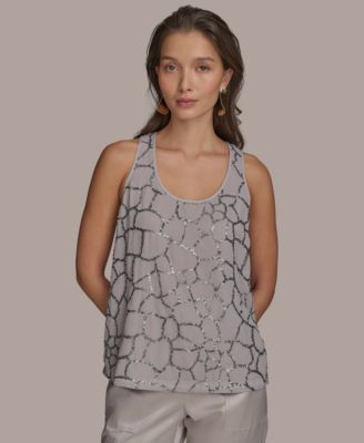 Donna Karan New York - Women's Scoop-Neck Embellished Tank Top