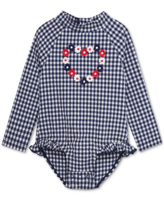Little Me - Baby Girls Gingham One-Piece Rashguard Swimsuit