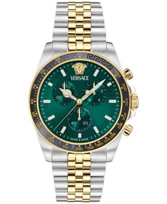 Versace - Men's Swiss Chronograph Greca Chrono Wave Two-Tone Stainless Steel Bracelet Watch 43mm