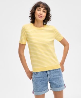 Nautica Jeans - Women's Striped Short-Sleeve Sweater