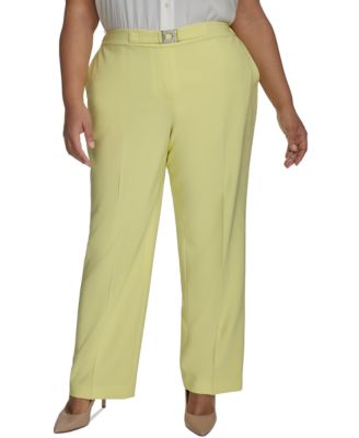 DKNY - Plus Size High-Rise Straight-Leg Ankle Pants