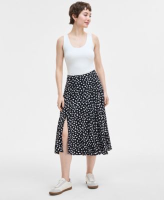 On 34th - Women's Printed Slip Midi Skirt