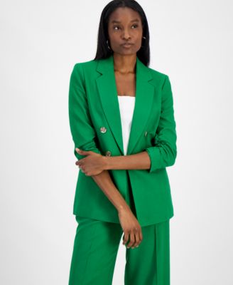 Bar III - Women's Ruched-Sleeve Open-Front Blazer, Exclusively at Macy's