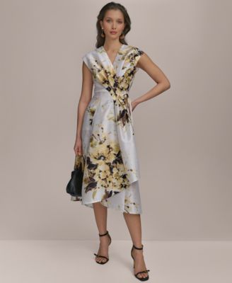 Donna Karan New York - Women's Floral-Print Faux-Wrap Dress