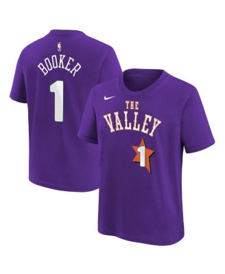 Nike - Big Boys and Girls Devin Booker Purple Phoenix Suns 2024/25 City Edition Name Number T-Shirt