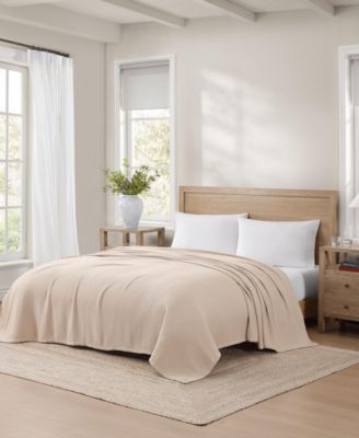 Tommy Hilfiger - Solid Cotton Pique Blanket, Twin
