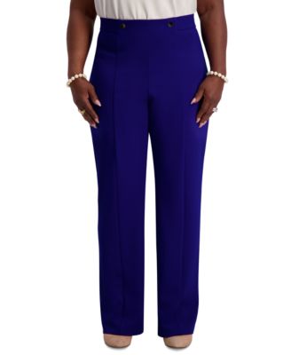 Kasper - High-Rise Pull-On Rivet Pants, Regular & Plus