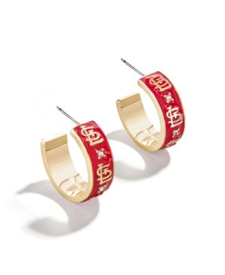 WEAR by Erin Andrews - BaubleBar St. Louis Cardinals Enamel Hoop Earrings