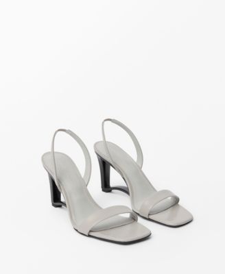 MANGO - Women's Leather Wedge-Heel Sandals