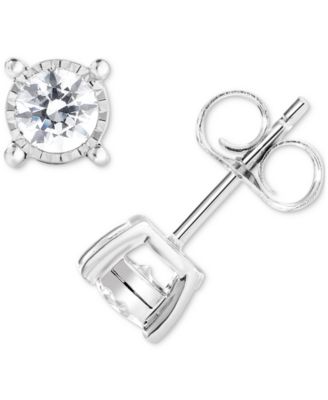 TruMiracle - Diamond Solitaire Stud Earrings (3/8 ct. t.w.) in 14k White Gold