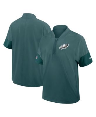 Nike - Men's Green Philadelphia Eagles Sideline Short Sleeve Quarter-Zip Performance Coach Jacket