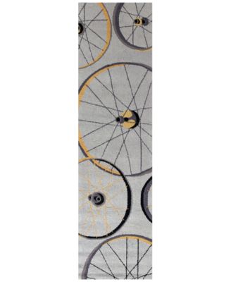 Kas - Sonesta Wheels In Motion 2035 Gray 2' x 7'6" Runner Area Rug