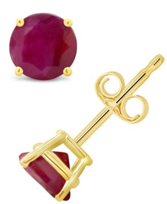 Macy's - Ruby (1-1/5 ct. t.w.) Stud Earrings in 14K White Gold or 14K Yellow Gold