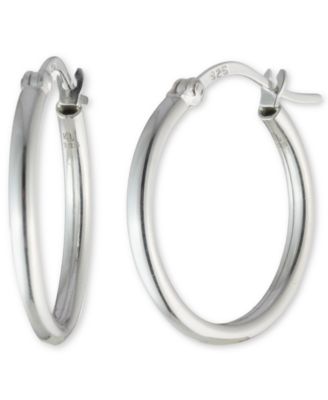 Ralph Lauren - Small Polished Hoop Earrings in Sterling Silver, 1"