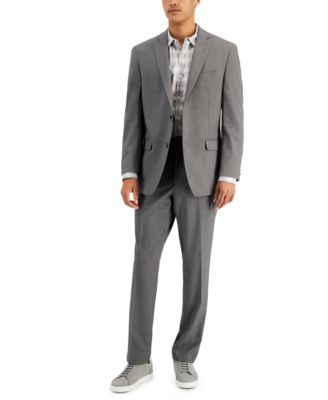 Marc New York - Men's Modern-Fit Light Gray & Lavender Windowpane Suit