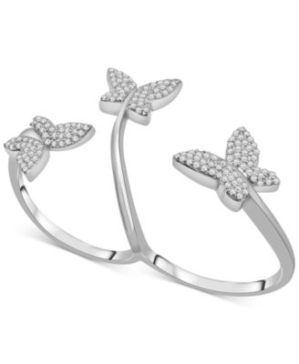 Wrapped - Diamond Butterfly Double Finger Ring (1/2 ct. t.w.)