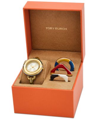 Tory Burch - Women's The Miller Gold-Tone Stainless Steel Bracelet Watch 34mm Set