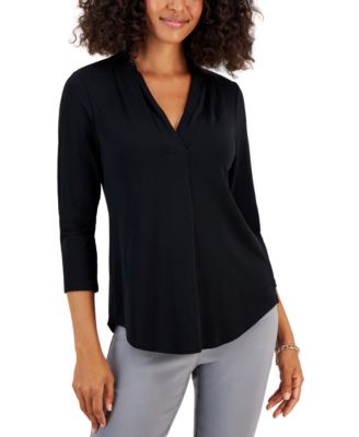 JM Collection - Petite V-Neck Top, Created for Macy's