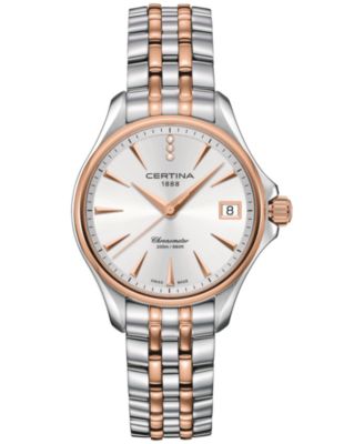 Certina - Women's Swiss DS Action Diamond Accent Two-Tone Stainless Steel Bracelet Watch 34mm
