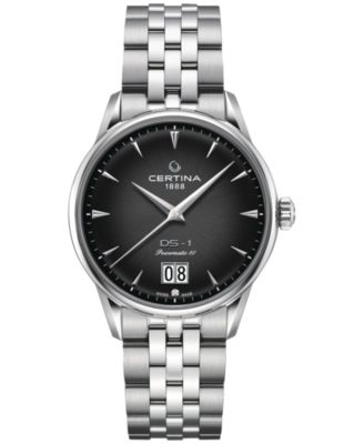 Certina - Men's Swiss Automatic DS-1 Big Date Stainless Steel Bracelet Watch 41mm