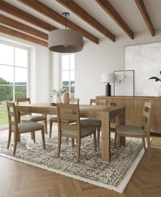 Furniture - Davie Rectangle Dining 7pc Set (Table + 6 Ladder Side Chair)