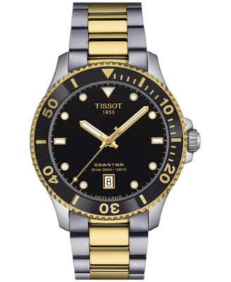 Tissot - Men's Swiss Seastar 1000 Two-Tone Stainless Steel Bracelet Watch 40mm