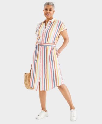 Style & Co - Women's Solid-Color Cotton Shirtdress
