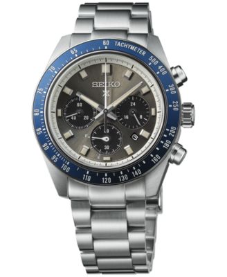 Seiko - Men's Solar Chronograph Prospex Speedtimer Stainless Steel Bracelet Watch 41mm