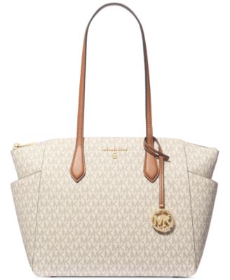 Michael Kors - Logo Charm Detail Mixed Fabric Tote Bag
