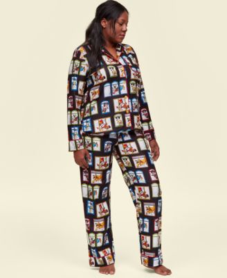 Disney | Macy's - Women's Balloon Windows Fleece Notch-Collar Matching Family Pajama Set