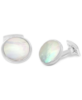 EFFY Collection - Men's Mother of Pearl Bezel Disc Cufflinks in Sterling Silver