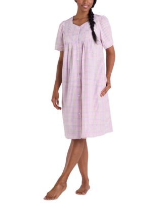 Miss Elaine - Women's Short-Sleeve Seersucker Robe