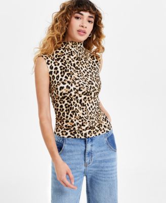 Bar III - Women's Mock-Neck Sleeveless Jersey Top
