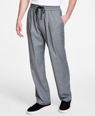 Hugo Boss - Men's Plaid Straight-Fit Pull-On Trousers