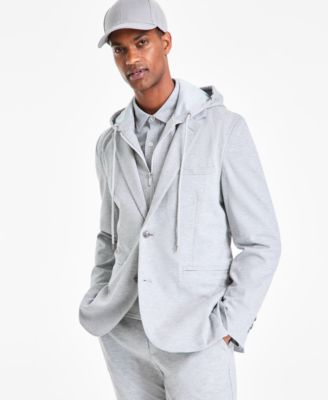 Alfani - Men's Modern-Fit Knit Hooded Blazer